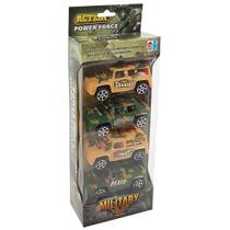Coleção de Carrinhos Jipe Jeep Militar Miniatura Floresta 4 peças - Action thunderbolt