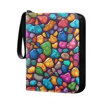 Coleção de cartões Binder Vnurnrn Colorful Stones Print PU Leather Coleção de cartões Binder Vnurnrn Colorful Stones Print PU Leather