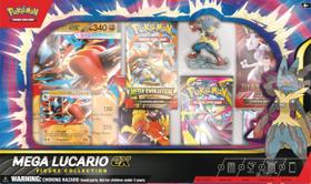 Coleção de Figuras Mega Lucario ex com Cartas e Booster Pokémon