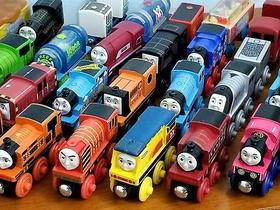 Coleção de ímãs ferroviários de madeira Toy Train Thomas and Friends