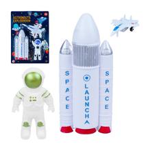 Coleção Explorador Espacial Bonecos Astronautas Foguete Nave Meteoro