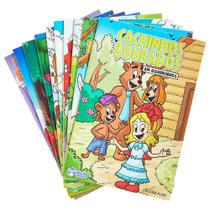 Coleção Fábulas em Quadrinhos Literatura Clássica Infantil Contos Fadas - Kit 10 Livrinhos com 16 pg - Bicho Esperto