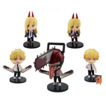 Coleção Figure Toy: Chainsaws Mans Anime, 5 unidades