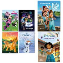 Coleção Ler E Colorir Disney Kit com 6 Livros