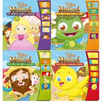 Coleção Livro Musical 4 Vol - Fui morar numa casinha, O sapo não lava o pé, O sítio do seu Lobato, Pintinho amarelinho - Blu Editora