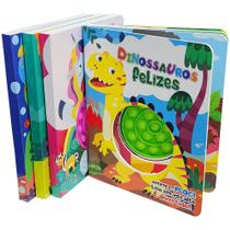 Coleção Livro Pop it Cartonado Para Crianças 3 a 5 anos Animais Marinhos Fofinhos Dinossauros Unicórnios