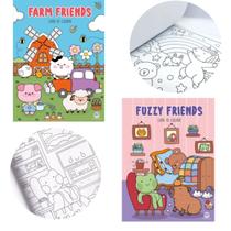 Coleção Livros De Colorir Boggie Goods 2 Vols Cozy Books Fuzzy Friends Amigos e Cozy Animais