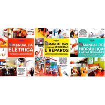Coleção mãos a obra c/3 volumes - hidraulica, eletrica e pequenas reformas e reparos