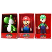 Coleção Mario Yoshi Luigi - Kit 3 Bonecos Super Nintendo Novo