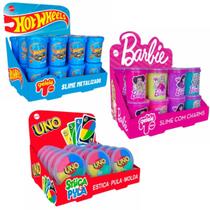 Coleção mattel: slime barbie, hot wheels, uno doce brinquedo