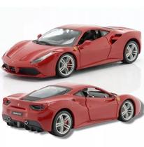 Coleção Miniatura De Ferro Ferrari 488 GTB 18cm 1:24 Burago Coleção Miniatura De Ferro Ferrari 488 GTB 18cm 1:24 Burago