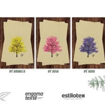 Coleção Pano de Prato Rústico Estampado Ipês 45x72cm Extra 3 Peças