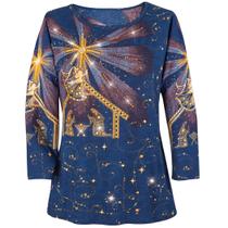 Coleção Peaceful Nativity Scene - Cena de Natal em Algodão Marinho