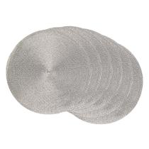 Coleção Placemat DII Woven Placemats Metallic Round Silver Coleção Placemat DII Woven Placemats Metallic Round Silver