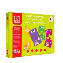 Coleção Pop - Quebra-cabeça Madeira Cadê Meu Par Divisão E Multiplicacão 18 pcs