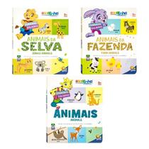 Coleção Primeiras palavras Animais (Bilíngue) 3 Vol - Animais da fazenda, Animais da selva, Animais Coleção Primeiras palavras Animais (Bilíngue) 3 Vol - Animais da fazenda, Animais da selva, Animais