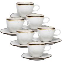 Coleção Ryo - 6 Xícaras de Chá com Pires (220 ml)