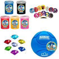 Coleção sonic: bola quebra cabeça + slime com disco surpresa Coleção sonic: bola quebra cabeça + slime com disco surpresa