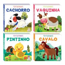 Coleção Texturinhas - 4 livros toque e sinta cartonados - Kit de Livros