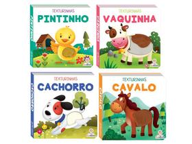Coleção Texturinhas: Cachorro, Cavalo, Pintinho e Vaquinha - Cartonado com Toque e Sinta