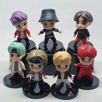 Coleção Tiny Tan Bts Throwback 7 Bonecos Com Base Coleção Tiny Tan Bts Throwback 7 Bonecos Com Base