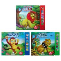Coleção toque e sinta sonoro 3 vol - leão + macaco + onça