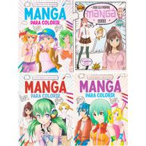 Coleção Universo Criatovo Manga para Colorir e Faça Seu Próprio Mangá 4 Volumes - Pé da Letra