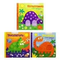 Coleção Vire e Descubra Dinossauros - 3 Vol: Estegossauro, Tricerátopo, e Diplodoco