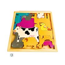 Colecione e Encaixe MDF Animais da Fazenda Toymix Brinquedo Infantil de Encaixar e Empilhar Colecione e Encaixe MDF Animais da Fazenda Toymix Brinquedo Infantil de Encaixar e Empilhar