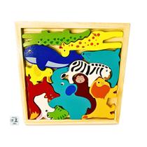 Colecione e Encaixe MDF Animais Diversos Toymix Brinquedo Infantil de Encaixar e Empilhar Colecione e Encaixe MDF Animais Diversos Toymix Brinquedo Infantil de Encaixar e Empilhar
