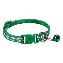 Coleira Ajustável para Cães e Gatos, Pingente com Sino, Nylon Leve, 7 Cores, Para Raças Pequenas, Verde Coleira Ajustável para Cães e Gatos, Pingente com Sino, Nylon Leve, 7 Cores, Para Raças Pequenas, Verde