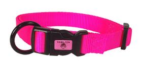 Coleira Ajustável para Cães Hamilton - Nylon Rosa Choque (1,6cm x 30-45cm)