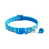 Coleira Ajustável para Pets - Com Sino e Design de Pegada Colorida