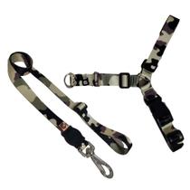 Coleira antipuxão peitoral com guia para passeio