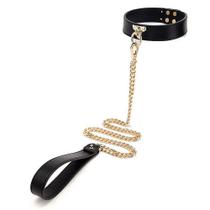 Coleira Bondage e Corrente Guia Luxo para Fantasias Coleira Bondage e Corrente Guia Luxo para Fantasias