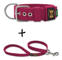 Coleira Cachorro Grande Pit Bull + Guia 80cm (Pink) Coleira Cachorro Grande Pit Bull + Guia 80cm (Pink)