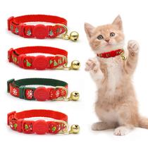 Coleira Cat Azuzza, pacote com 4 unidades, ajustável, com sinos Coleira Cat Azuzza, pacote com 4 unidades, ajustável, com sinos