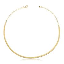 coleira chocker malha fita banhado a ouro 18k coleira chocker malha fita banhado a ouro 18k