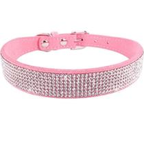 Coleira Colar Ajustável Pet Strass Brilhante Cachorro Gato