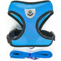 Coleira colete peitoral pet premium reflexivo + guia anti-fuga