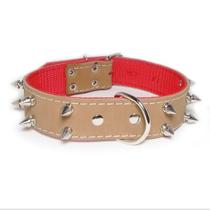 Coleira Couro Top Rubber Forrada Dupla Com Cravo Pitbull Coleira Couro Top Rubber Forrada Dupla Com Cravo Pitbull