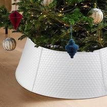 Coleira de árvore de Natal Hatisan Metal White 71 cm de diâmetro