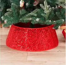 Coleira de árvore de Natal iceevery, veludo de camada dupla, 60 cm
