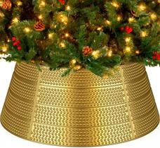 Coleira de árvore de Natal LOISVI Gold Metal para árvores de 4 a 8 pés