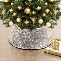 Coleira de árvore de Natal NIBESSER Glitter Silver Sequins 30cm