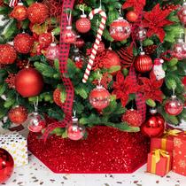 Coleira de Árvore de Natal XmasExp com Paetês - 85cm - Vinho Tinto