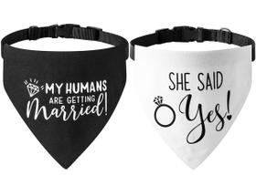Coleira de bandana para cães de noivado HDGDT Meus humanos estão se casando Coleira de bandana para cães de noivado HDGDT Meus humanos estão se casando