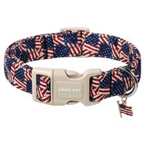 Coleira de cachorro Aring Pet American Flag Patriotic 4 de julho Coleira de cachorro Aring Pet American Flag Patriotic 4 de julho