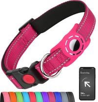 Coleira de Cachorro Erbine com AirTag - Refletiva e Rosa - Para Cães Médios Coleira de Cachorro Erbine com AirTag - Refletiva e Rosa - Para Cães Médios