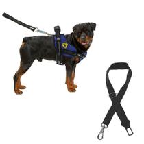 Coleira De Cachorro Grande Médio E Pequeno Porte Peitoral Com Alça E Guia + Cinto De Segurança Pet Para Cães